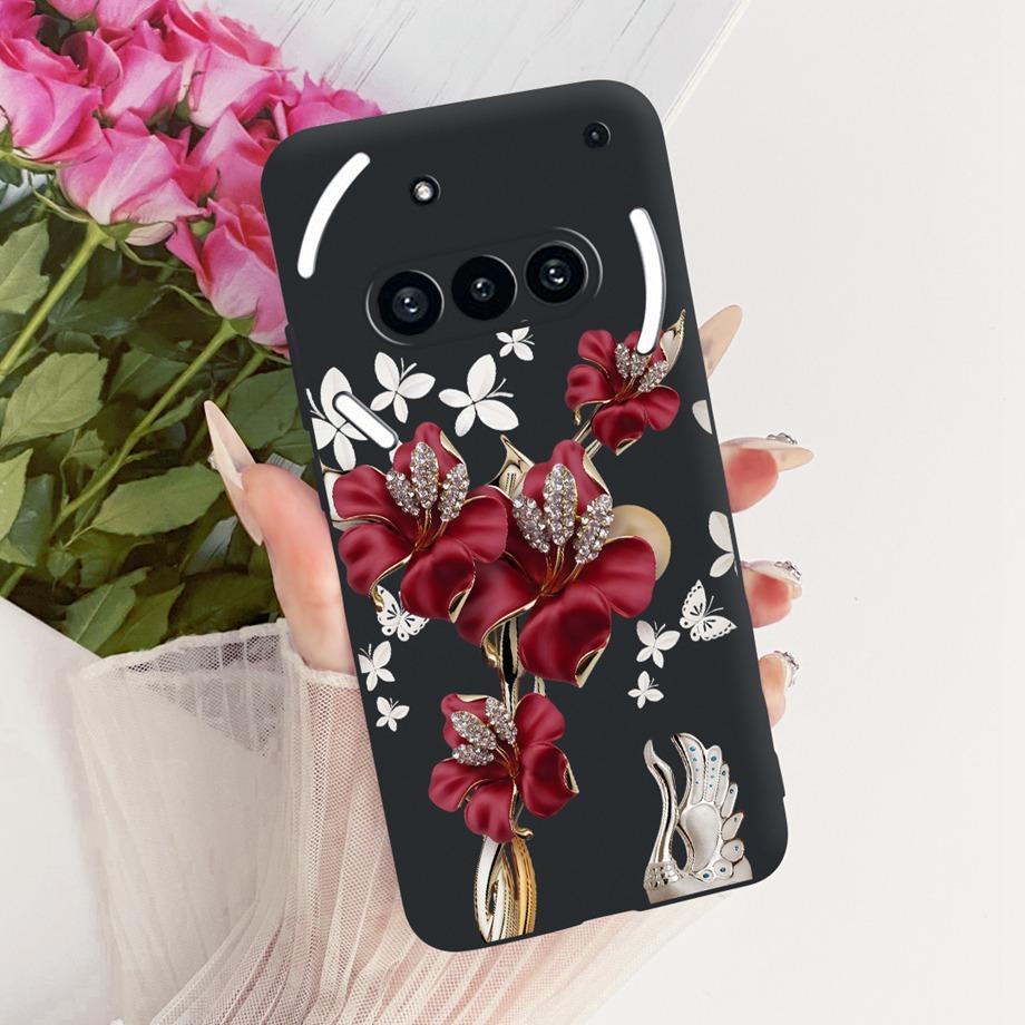 For Nothing Phone (3a) Pro (2a) Plus (1) Phone Case Luxury Flower Butterfly Cartoon Bow Pattern Back Cover Soft TPU Silicone Bag