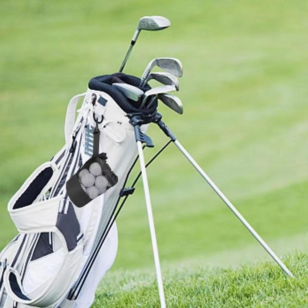 Portable Mesh Golf Ball Pouch Drawstring Closure Golf Ball Holder Golf Net Bag  Golf Accessories