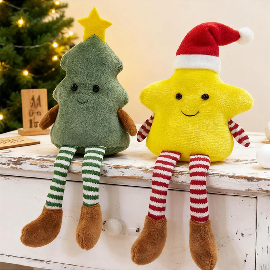 Christmas Stuffed Animal Plush Toy Christmas Tree And Star Shaped Dolls Christmas Gifts For Kids Boy Girls Xmas Long-legged Doll