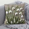 Schneeglöckchen Blumen Überwurf Kissenbezüge Stuhl Wohnzimmer Kissenhülle Gemütlich Reißverschluss Sofakissenbezüge Schlafzimmer Innen Hausdekoration