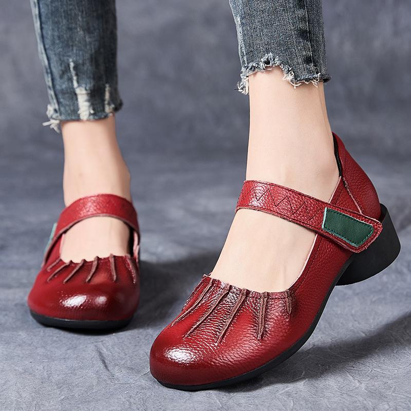 Fashion GKTINOO 2025 Spring Pleated Genuine Cow Leather Shoes Women Shoes Elegant Fashion Shoes Woman Retro Handmade Shoes High Heels