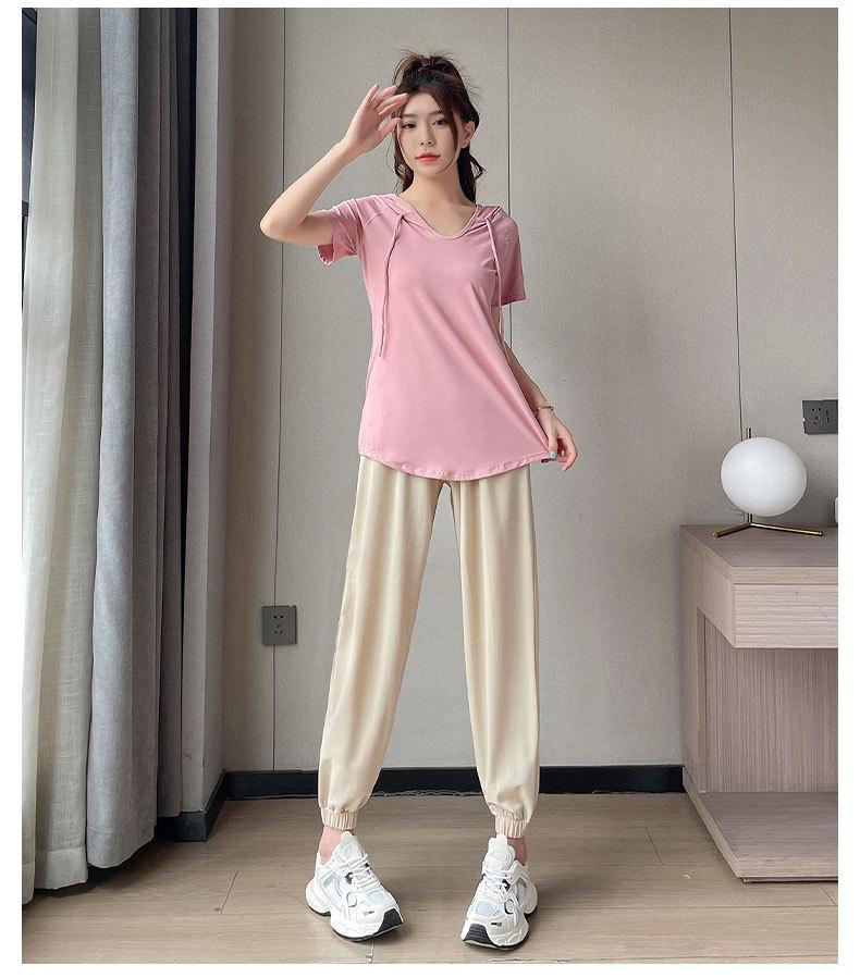 Women’s 2024 Summer Quick-Dry T-Shirt & Ice Silk Pants Fitness Set