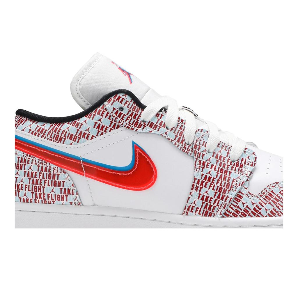 Air Jordan 1 Low SE Grade School 'Take Flight' (Unisex) White / Blue Hero / Bright Crimson / Black Kids' Basketball Shoes DD1527 114