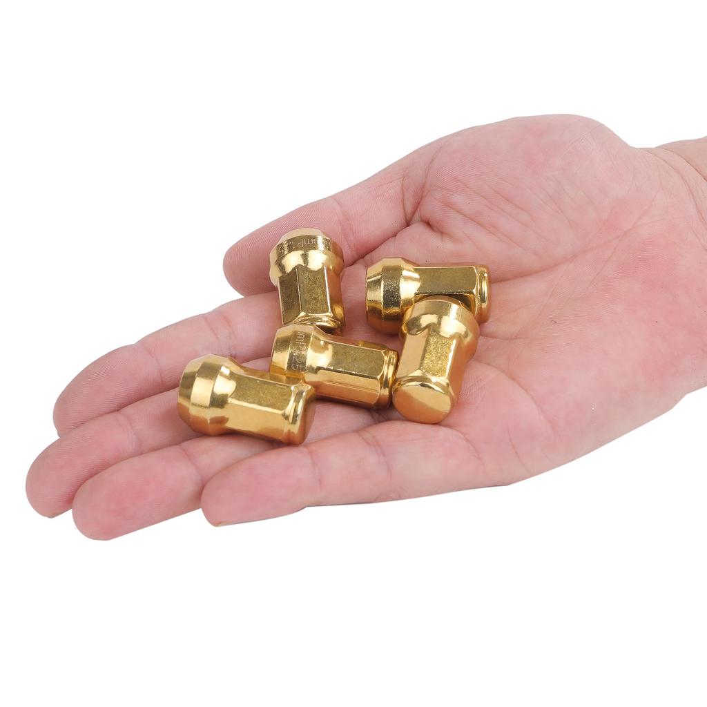 [Partools] Lock Nuts Gold Car Tire Wheel Nuts M12 Short Nuts Lug Nuts Racing Nuts (20 Pieces, 1.25 Mm)