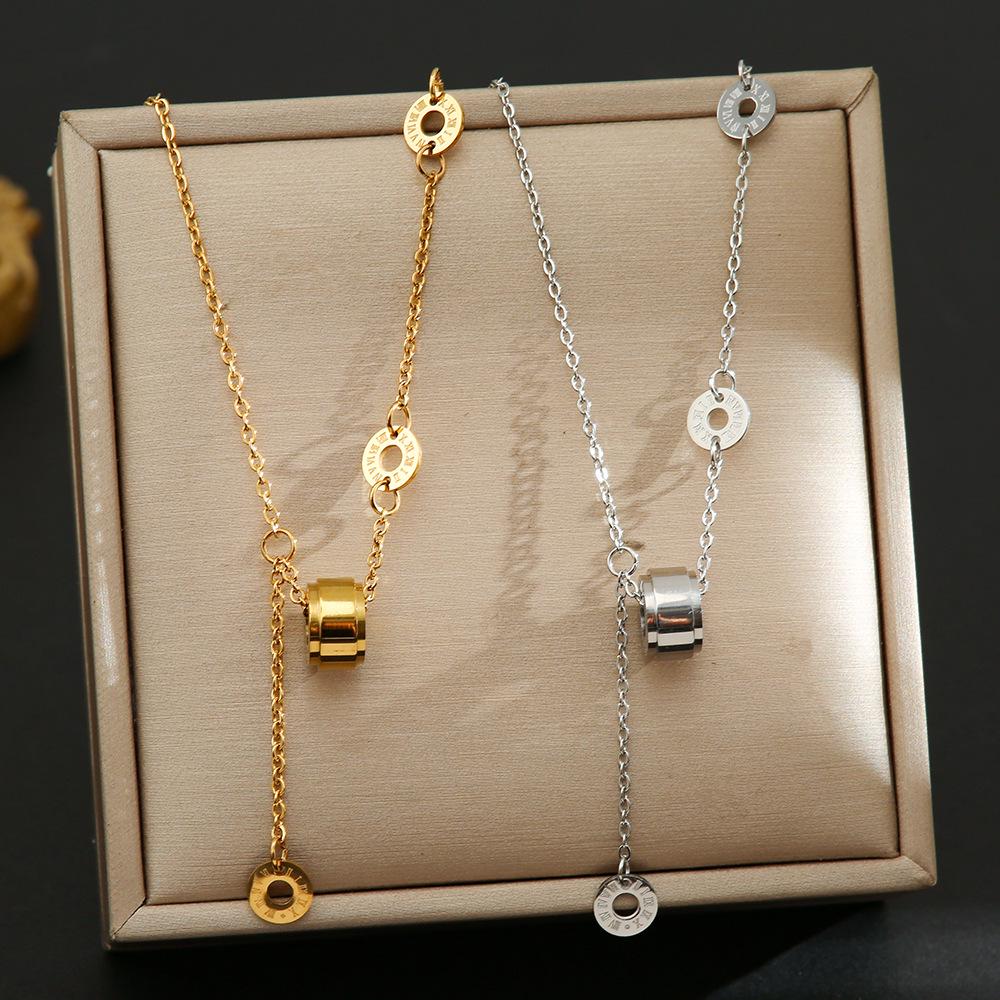 Elegant 18K Plated Titanium Steel Cross Necklace for Women - Light Luxury Clavicle Chain That Resists Fading