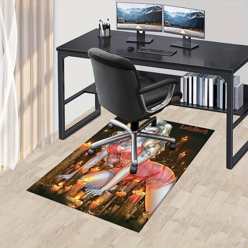 1pc Lady Death,Candles,Gothic Office Carpet Soft Polyester Entrance Carpet Washable Non slip Machine