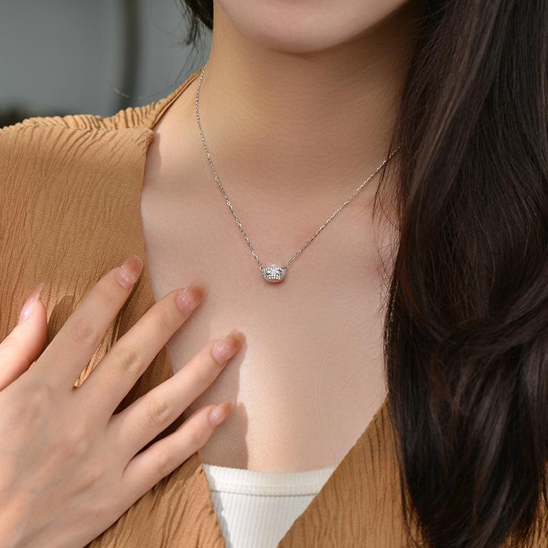 Jin Yuanbao Weißer Jade Mark Halskette Leichter Luxus Neuer Chinesischer Stil Elegant und Exquisit Temperament Schlüsselbeinkette