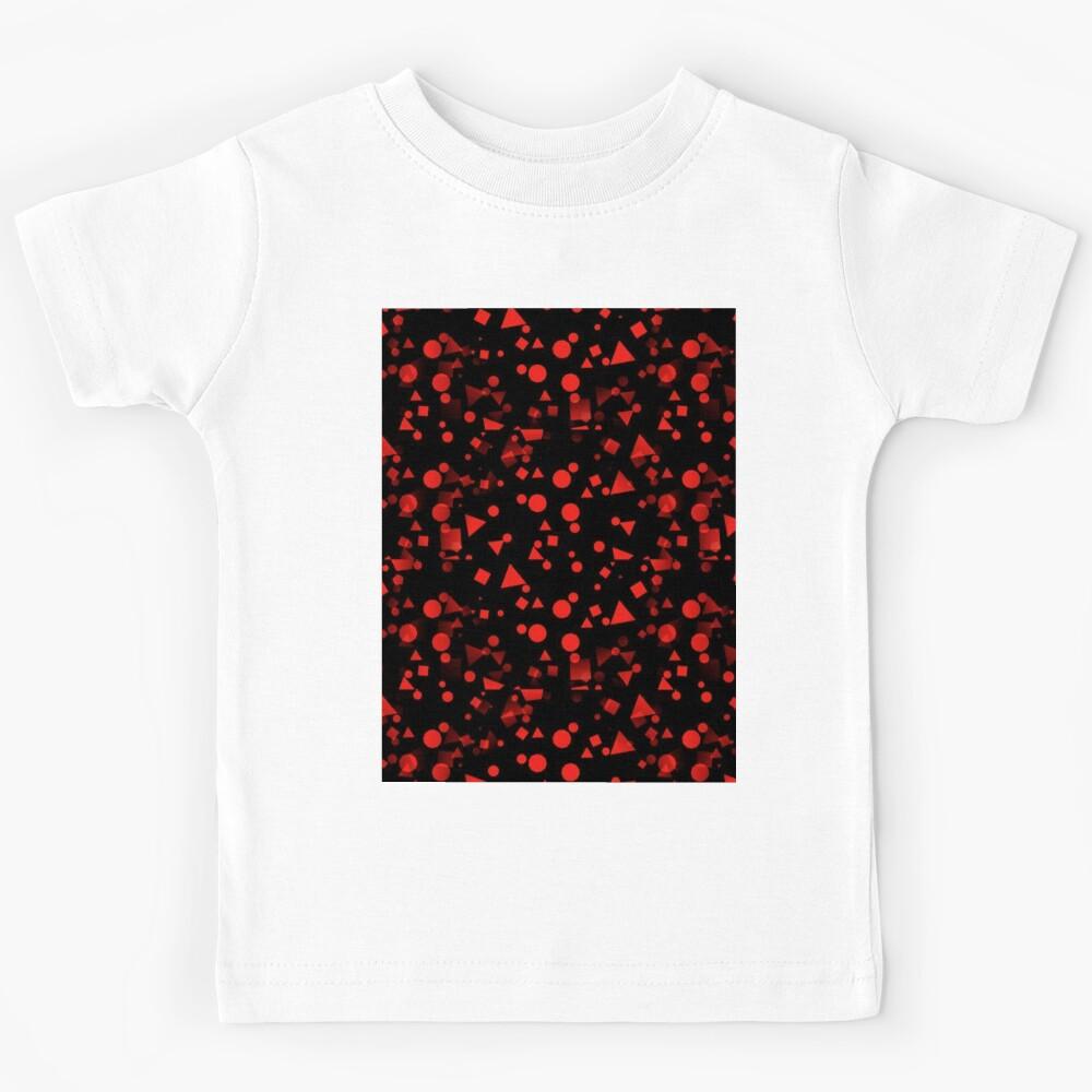 Red and black abstract design using shapes Kids T-Shirt 170