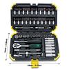 53pcs/Set 1/4 Inch Drive Socket Ratchet Wrench Set With Bit Socket Set Metric And Extension Bar For Auto Repairing And Household