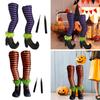 2x Halloween Witch Legs with Stakes Party Haunted House with Shoes Indoor Outdoor Scary Wicked Witch Legs Halloween Decoration