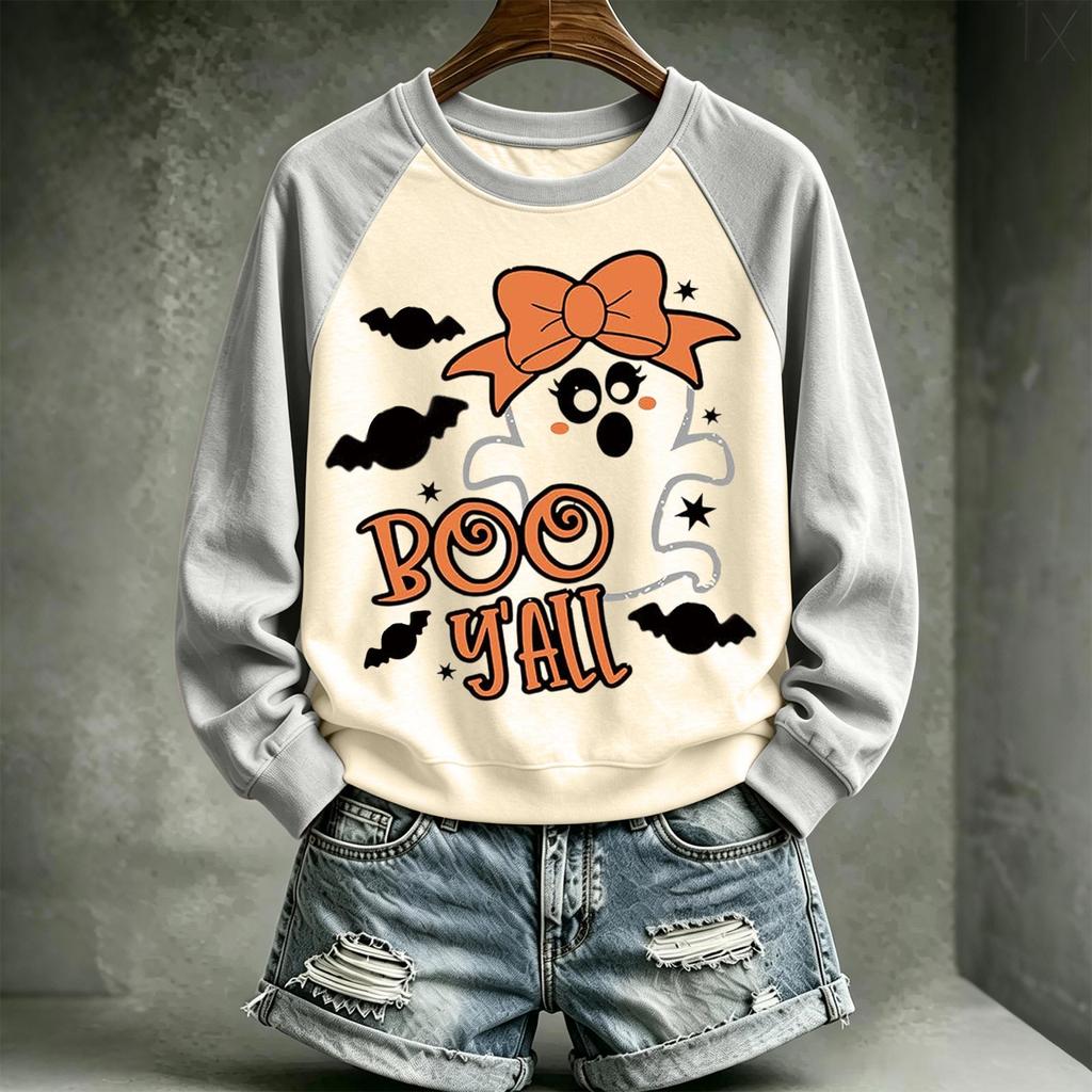 Damen Halloween Pullover Sweatshirt mit Aufdruck und süßem Design für die Feiertage