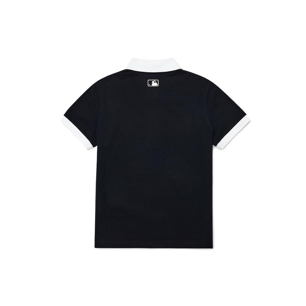 MLB New York Yankees SS22 Summer Breathable High-Quality Letter Print Short Sleeve Polo Shirt Women tops Black 3FPQ03023-50BKS