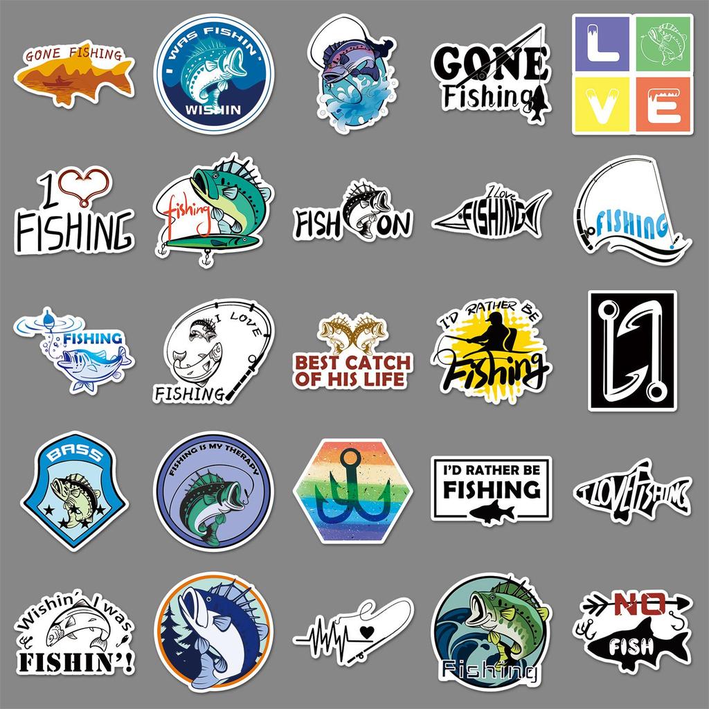 100PCS Waterproof Fishing Stickers for Outdoor DIY, Suitcases, and Fishing Boxes