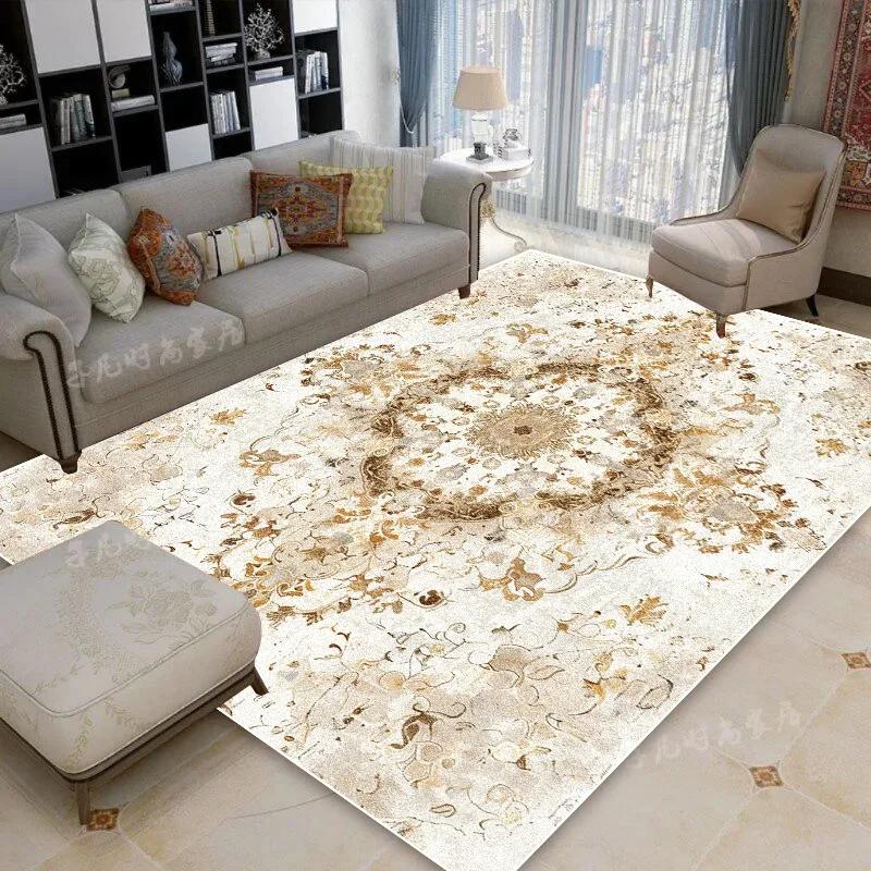Persian Luxury Tradition Living Room Carpets Fancy Home Decoration Large Area Soft Rugs Washable Non-slip Lounge Room Door Mats