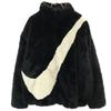 Big Swoosh Fake Fur Jacket XXL Black Women Used