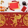 Novo Caminho de Mesa de Ano Novo 2026 13x72 Polegadas Reutilizável Ano do Cavalo Toalha de Mesa Linho Decoração de Casa Decoração de Mesa de Jantar