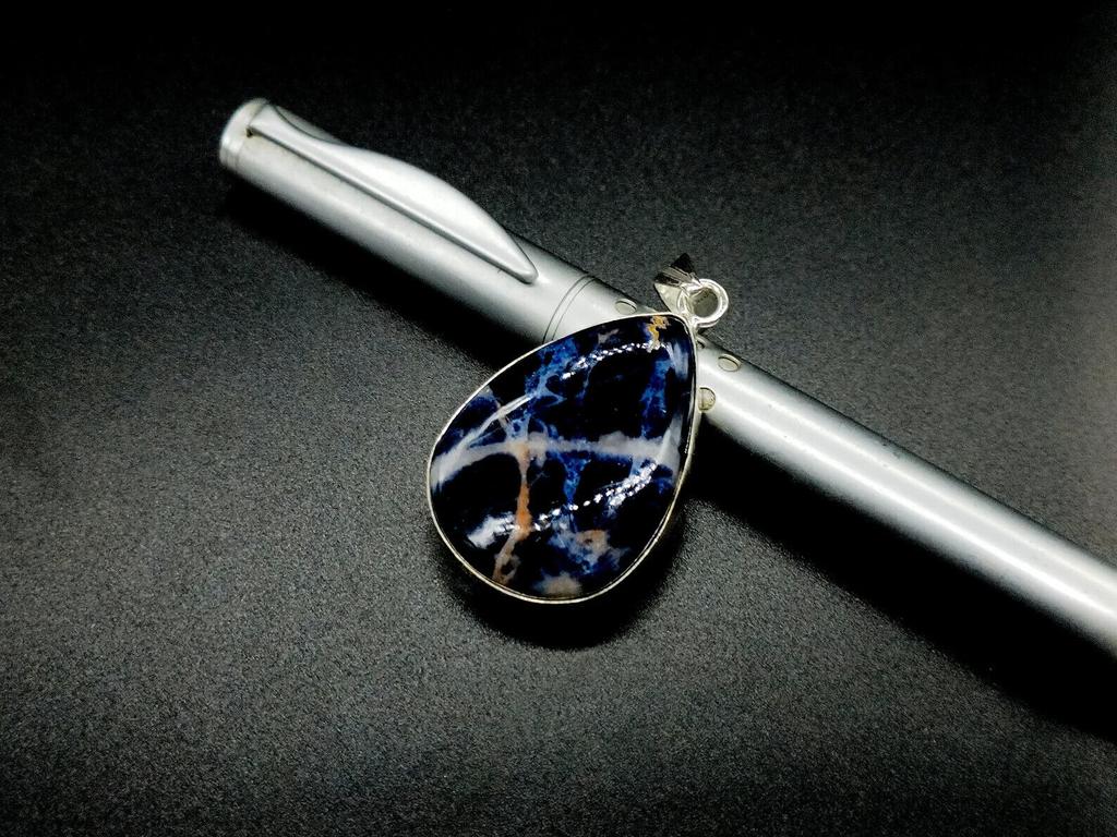 Sodalite Pendant 925 Sterling Silver Pendant Sodalite Gemstone Pendant Necklace
