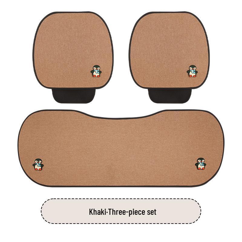 All-Season Penguin Cartoon Seat Cushion for Peugeot 408, 408X, 508, 4008 - Cotton Linen Design for Women