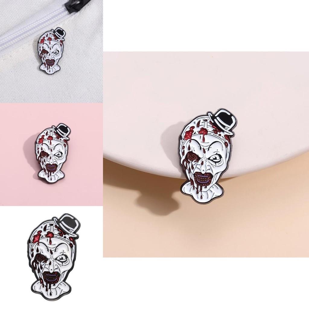 New Halloween Creative Series Clown Horror Brooch Decorative Skull Badge Metal