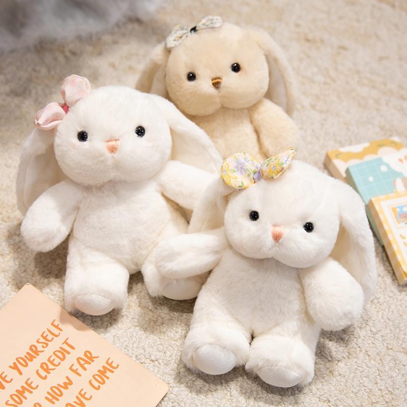 Cute Rabbit Doll Bowknot Rabbit Plushies Animal Ornaments Easter Bunny Stuffed Plush Toys Happy Easter Party Decor For Home