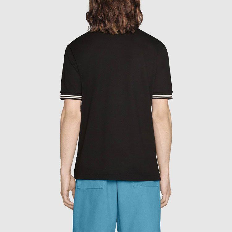 Gucci Men Cotton Piquet Polo With Interlocking G Black 658067-XJDI2-1043