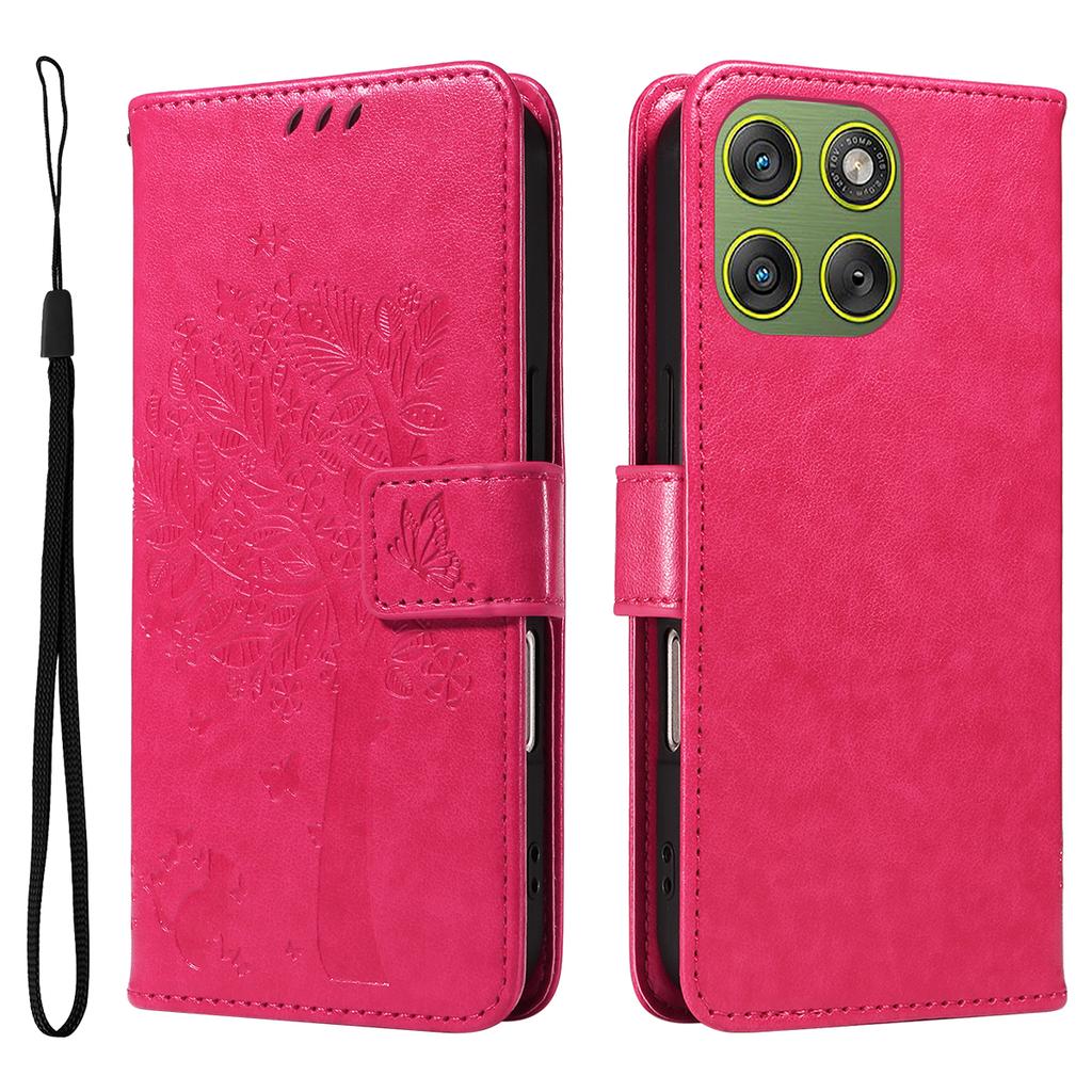 For Motorola Edge 70 5G Phone Case with Stand Cat Tree Pattern Leather Wallet Mobile Cover