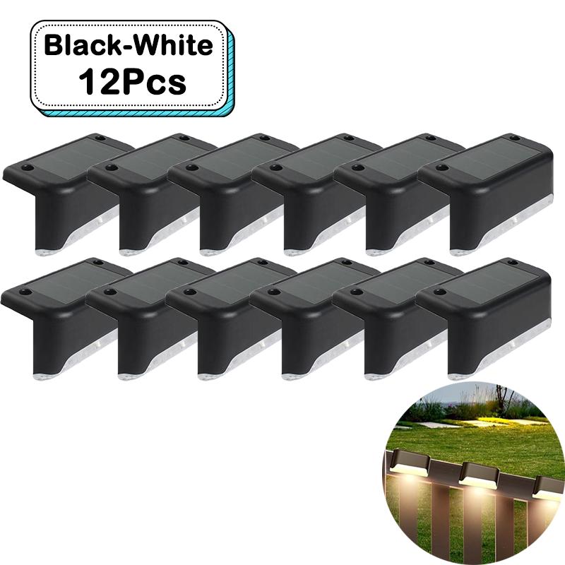 Lumières d'escalier solaires d'extérieur LED blanc chaud étanches éclairage de chemin d'escalier pour jardin patio clôture balcon décoration énergie solaire