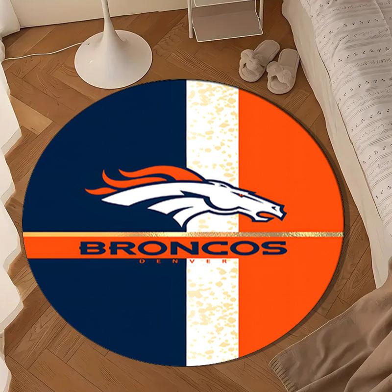 Denver Broncos Round Mat, Anti-slip Circle Carpet Chair Rug For livingroom,Bedroom, Doormat Home Decor Gift Christmas Gifts
