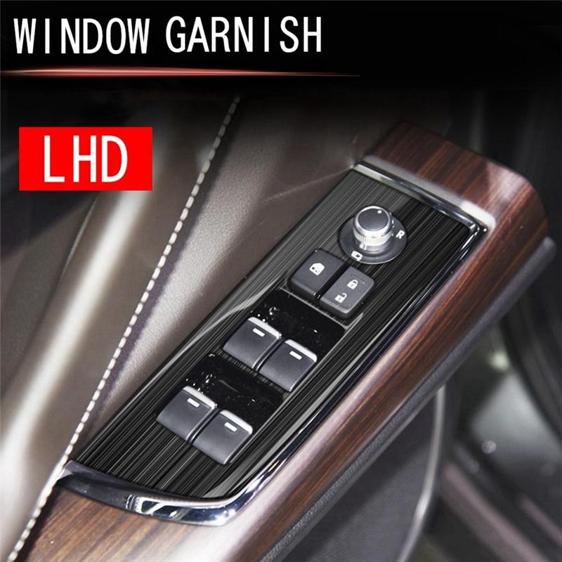 Car Window Glass Lift Button Switch Cover Trim Stainless Steel Door Armrest Panel For Mazda CX9 CX-9 + LHD Parts