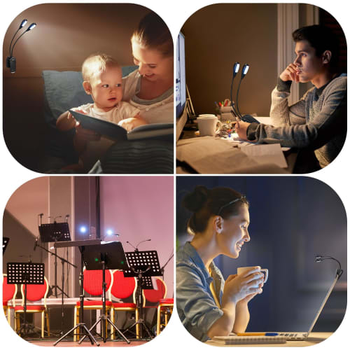 DkOvn Music Stand Light, 1 Pack, USB Rechargeable Music Stand Light, LED Book Lamp for Reading and Playing Musical Instruments (1 Light)