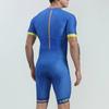 BOESTALK Men's Short-sleeved Triathlon Onesie Tights Green Striped Patchwork Polka Dot Cycling Suit