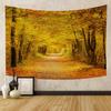 Autumn Forest Tapestry Wall Hanging Natural Fallen Leaves Landscape Hippie Tapestry Colorful Living Room Hanging Wall Tapestry