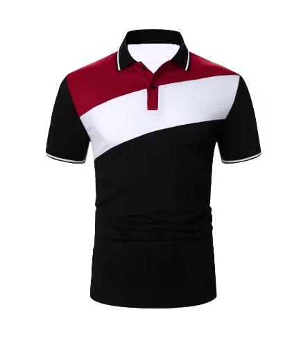 Men's Summer Short Sleeve Mantra Colored Polo Shirt, Men's Slim Suitable for Sports Golf Course