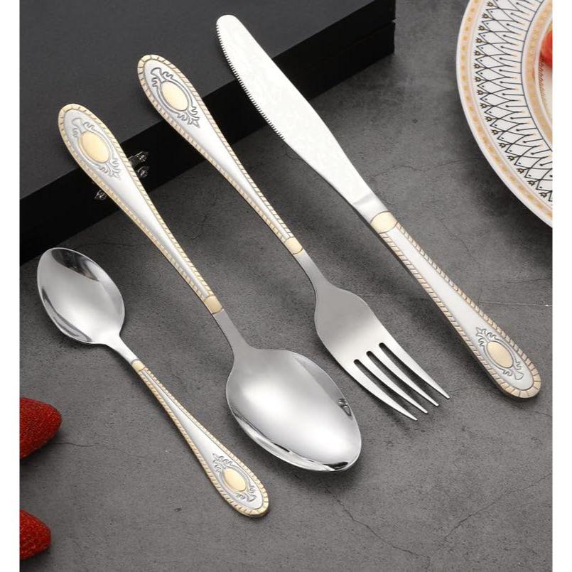 Mirror Finish Silver Gold Plated Stainless Steel Flatware Set Copper Silverware Set Rose Gold Spoon