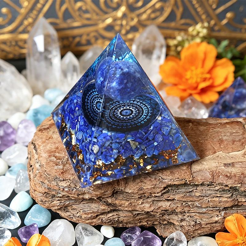 Crystal Ball Resin Crystal Pyramid Ornament Resin Handicraft Home Decoration Ornament 5cm