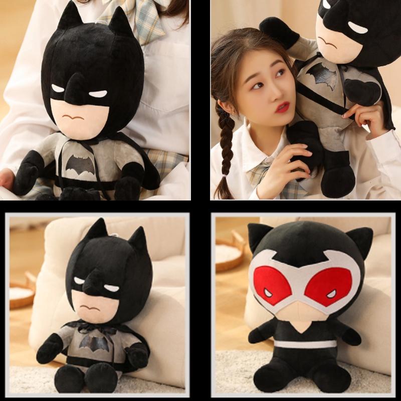 Dc Batman Plush Toy Soft Stuffed Doll Kids Fans Gift Black Red Anime Factory