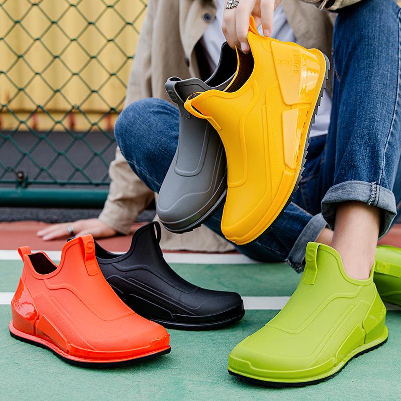 Fashion Comemore New Rain Boots Women Waterproof Men's Short Rain Boots Non-slip Kitchen Water Shoes Thick-soled Fishing Rubber Shoe 44