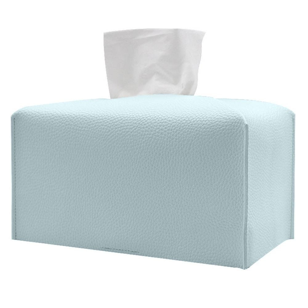 PU Tissue Box Cover Foldable Bottom Belt Tissue Box Holder Waterproof Oversized Tissue Box Organizer