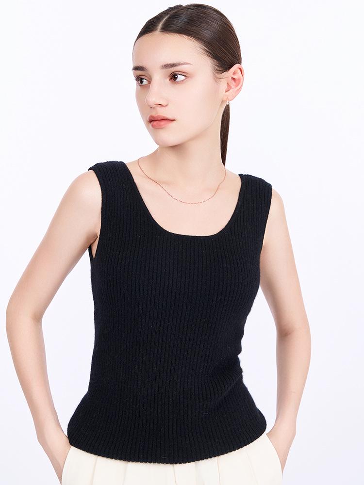 Damen Slim Fit Kaschmir-Camisole - Schmeichelhaftes ärmelloses Strickoberteil