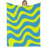 Cyan Yellow Swirl Lightweight Microfiber Soft Christmas Fleece Blanket Warm Cozy Throw For Bed Sofa Office Travel All Season