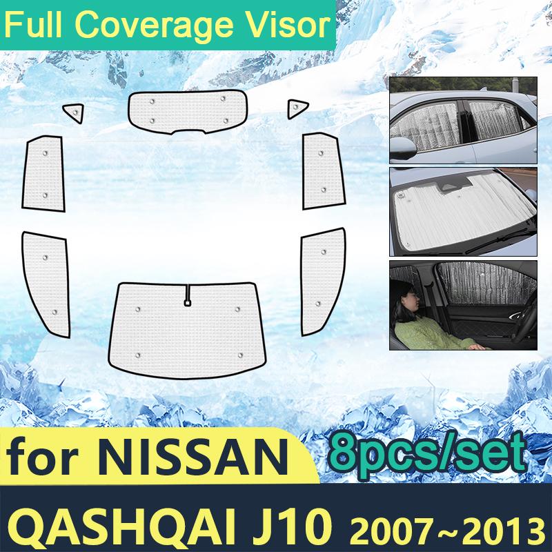 

Солнцезащитные козырьки с полным покрытием для Nissan Qashqai J10 2007 ~ 2013 Автомобиль Солнцезащитный козырек Лобовые стекла Боковое стекло Лохматый автомобиль