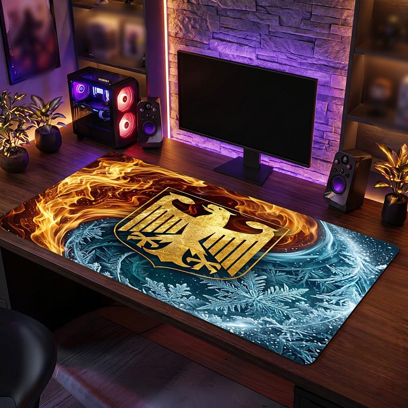 Germany Football Crest Mouse Pad, Extended Non Slip Rubber Desk Mat for Gaming Office Laptop Fan Gift