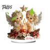LED Lighted Figurines 2D Acrylic Christmas Angel Figurine with Warm Lights, Glowing Holiday Tabletop Table Decorations Decor for Home Living