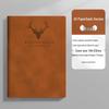 Custom Logo A5 Soft Leather Notebook with Deer Head for Business Meetings