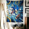 Sonic the Hedgehog Wall Tapestry Aesthetic Wall Hanging Printed Fabric Blanket Decorative Tapestries for Bedroom Living Room Home Decor