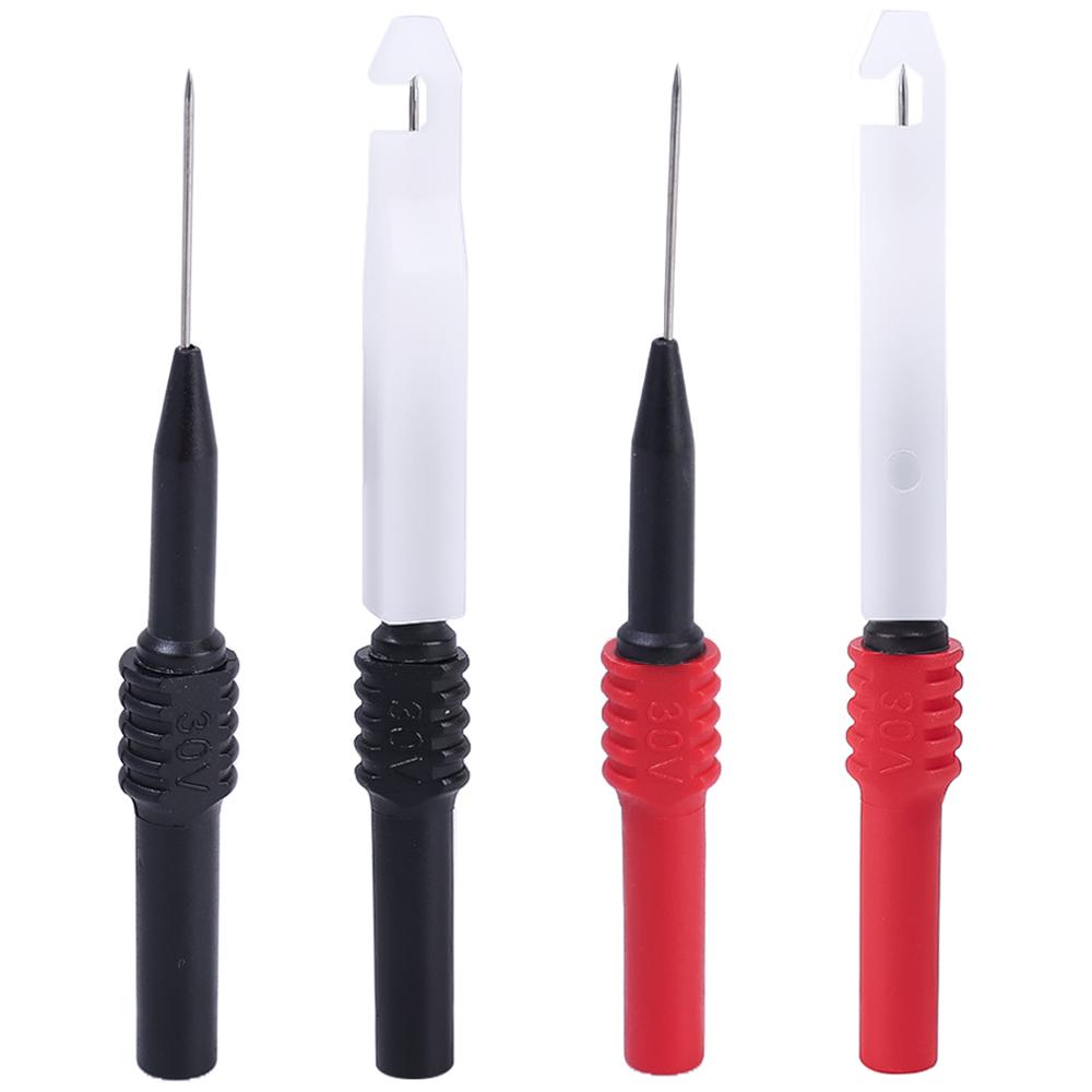 Car Multimeter Test Tip Probes with Cover Test Leads Extention Tester Pin Needle Tip 30V Insulation Wire Piercing Needles