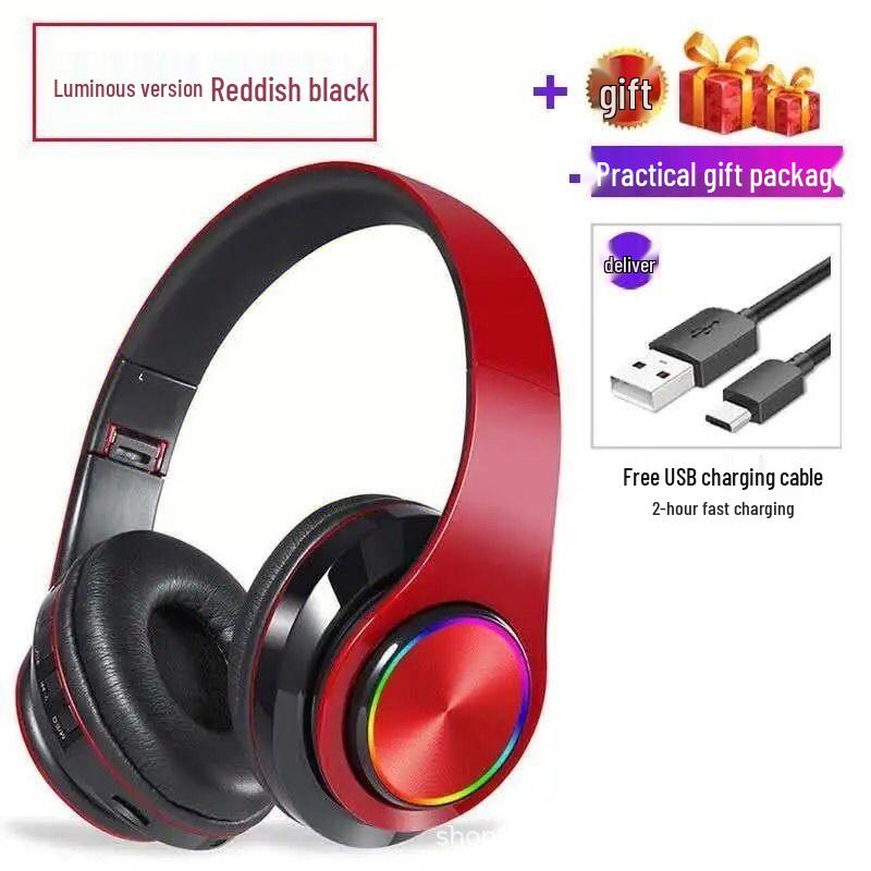 Luminous Bluetooth Head-mounted Heavy Bass Wireless Sports Gaming Headset