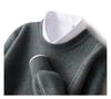 Men's Loose Round Neck 100% Wool Autumn & Winter Thick Knit Pullover Sweater