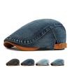 Denim Beret Men Peaked Cap Women Retro Progressive Cap Painter Hat