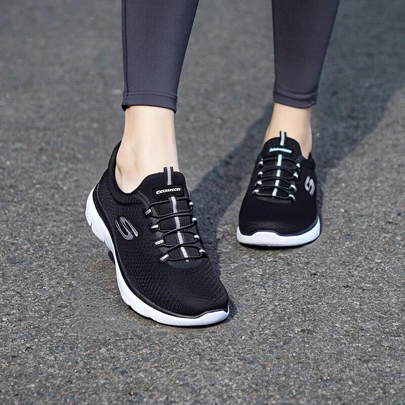 Skechers Women s All-Season Sport Lifestyle Walking Shoes 12980-BKW 6.5